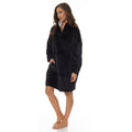 Royal Comfort Snug Hoodie Nightwear Super Soft Reversible Coral Fleece 750GSM - Black V160-10002681
