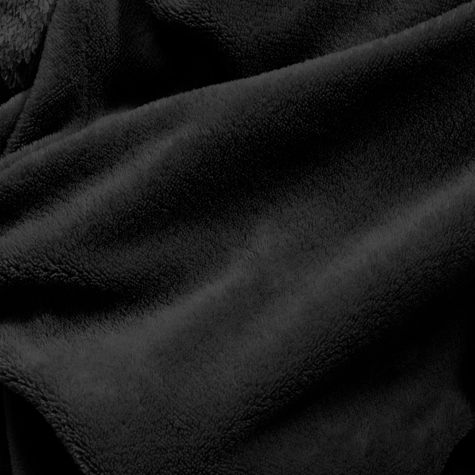 Royal Comfort Snug Hoodie Nightwear Super Soft Reversible Coral Fleece 750GSM - Black V160-10002681