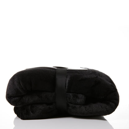 Royal Comfort Snug Hoodie Nightwear Super Soft Reversible Coral Fleece 750GSM - Black V160-10002681