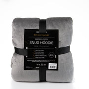 Royal Comfort Snug Hoodie Nightwear Super Soft Reversible Coral Fleece 750GSM - Grey V160-10002682