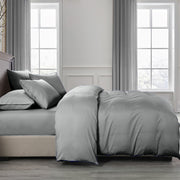 Royal Comfort 2000TC 6 Piece Bamboo Sheet & Quilt Cover Set Cooling Breathable - Queen - Grey V160-10002692