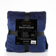 Royal Comfort Snug Hoodie Nightwear Super Soft Reversible Coral Fleece 750GSM - Navy V160-10002942