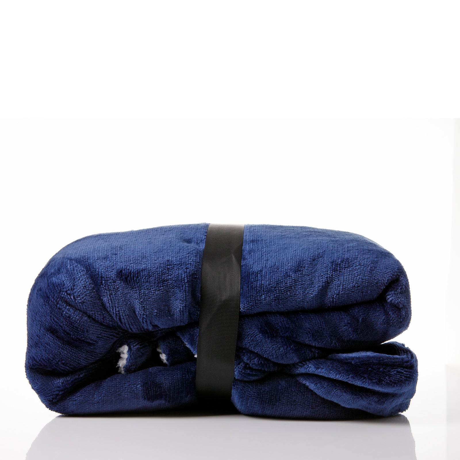 Royal Comfort Snug Hoodie Nightwear Super Soft Reversible Coral Fleece 750GSM - Navy V160-10002942