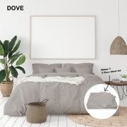 Royal Comfort 1000 Thread Count Bamboo Cotton Sheet and Quilt Cover Complete Set - King - Dove V160-10002950