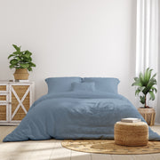 Royal Comfort 1000 Thread Count Bamboo Cotton Sheet and Quilt Cover Complete Set - King - Blue Fog V160-10002951