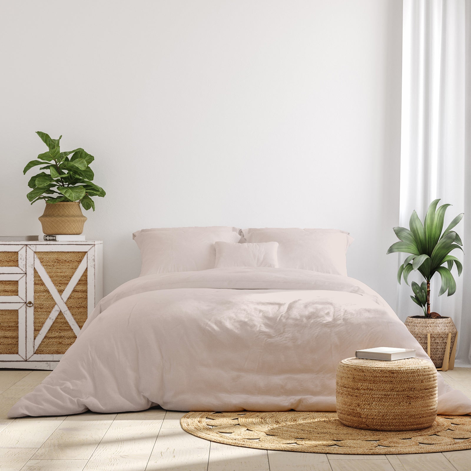 Royal Comfort 1000 Thread Count Bamboo Cotton Sheet and Quilt Cover Complete Set - King - Blush V160-10002952