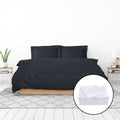 Royal Comfort 1000 Thread Count Bamboo Cotton Sheet and Quilt Cover Complete Set - King - Charcoal V160-10002957