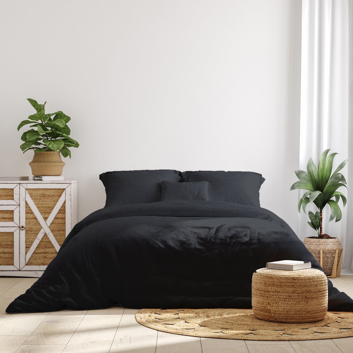 Royal Comfort 1000 Thread Count Bamboo Cotton Sheet and Quilt Cover Complete Set - King - Charcoal V160-10002957