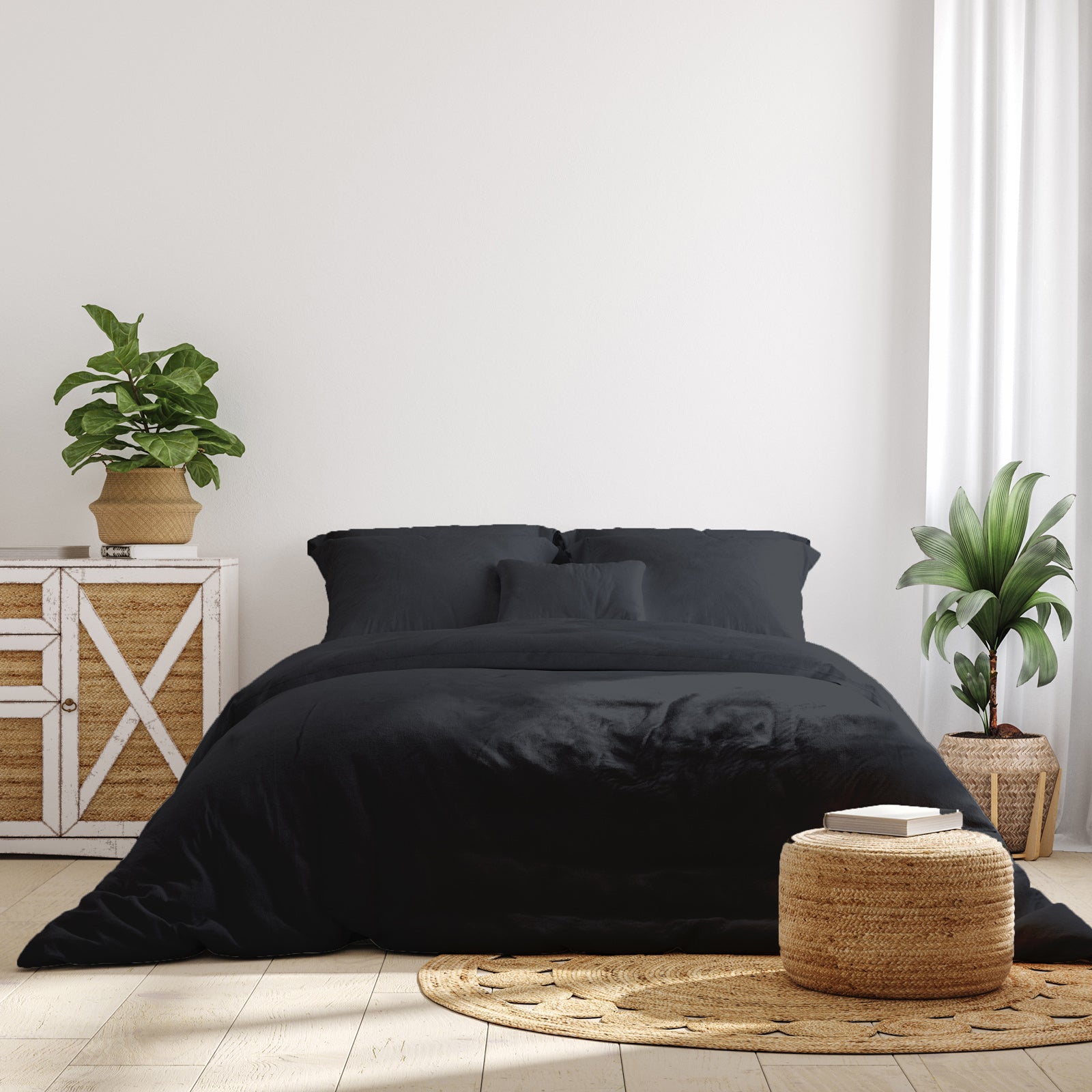 Royal Comfort 1000 Thread Count Bamboo Cotton Sheet and Quilt Cover Complete Set - King - Charcoal V160-10002957