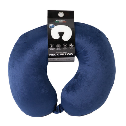 Milano Decor Memory Foam Travel Neck Pillow With Clip Cushion Support Soft Blue V160-10003023