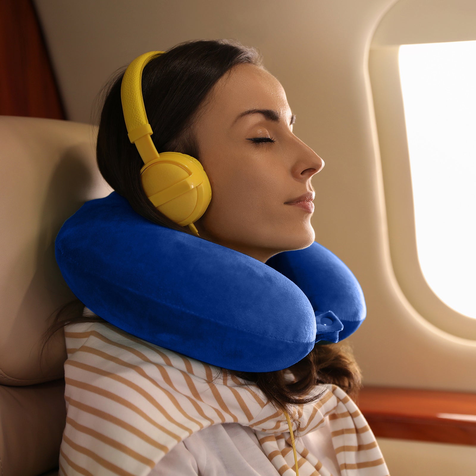 Milano Decor Memory Foam Travel Neck Pillow With Clip Cushion Support Soft Blue V160-10003023