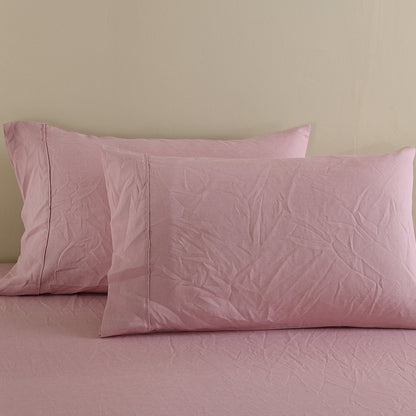 Royal Comfort Flax Linen Blend Sheet Set Bedding Luxury Breathable Ultra Soft - King - Mauve V160-10003035