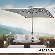 Arcadia Furniture Umbrella 3 Metre Umbrella with Solar LED Lights Garden Yard - Grey V160-10003065