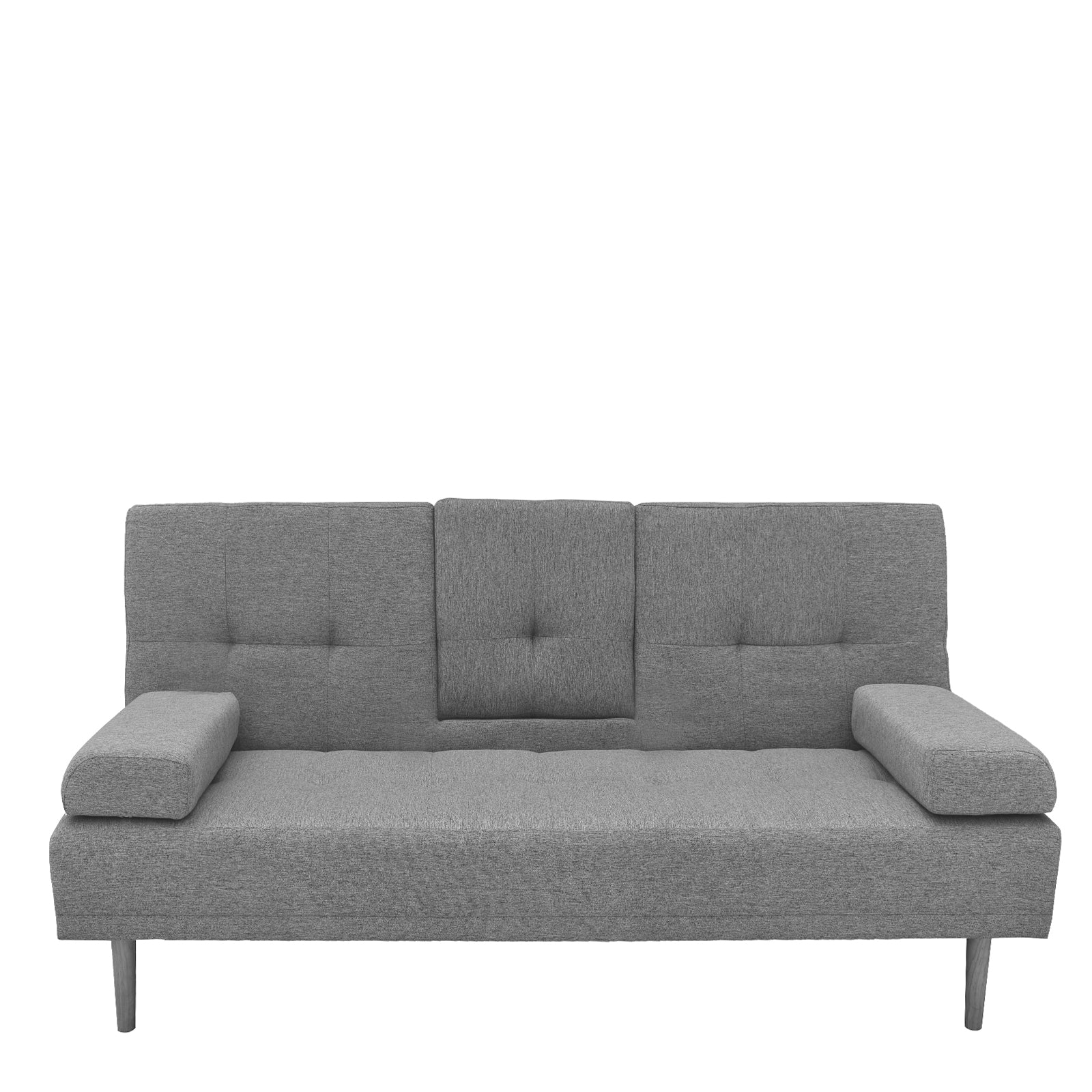 Casa Decor Mendoza 2 in 1 Sofa Bed Couch Grey Pull Down Cupholder 3 Seats Futon V160-10003078
