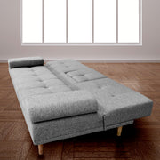 Casa Decor Mendoza 2 in 1 Sofa Bed Couch Grey Pull Down Cupholder 3 Seats Futon V160-10003078