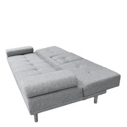 Casa Decor Mendoza 2 in 1 Sofa Bed Couch Grey Pull Down Cupholder 3 Seats Futon V160-10003078