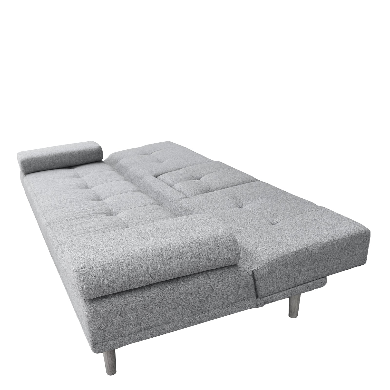 Casa Decor Mendoza 2 in 1 Sofa Bed Couch Grey Pull Down Cupholder 3 Seats Futon V160-10003078