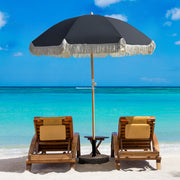 Havana Outdoors Beach Umbrella Portable 2 Metre Fringed Garden Sun Shade Shelter - Black V160-10003085