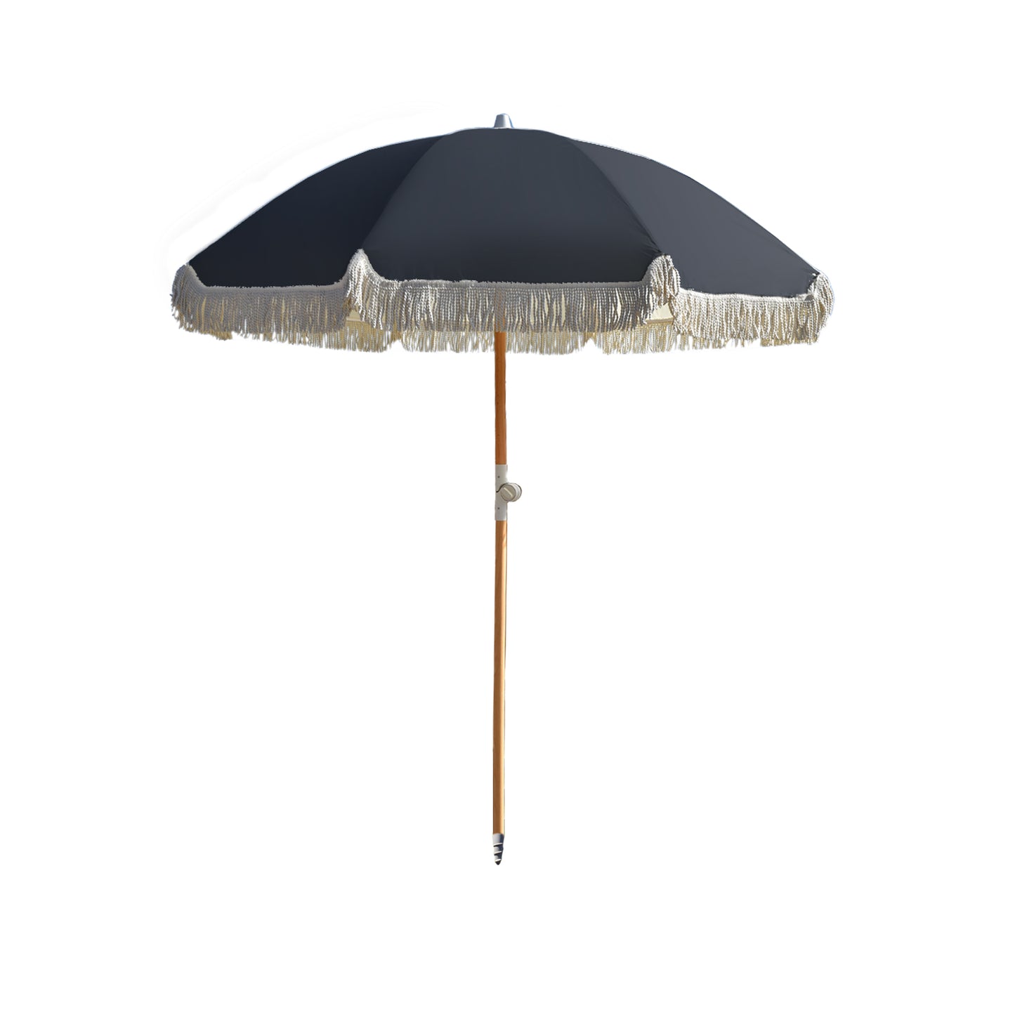 Havana Outdoors Beach Umbrella Portable 2 Metre Fringed Garden Sun Shade Shelter - Black V160-10003085
