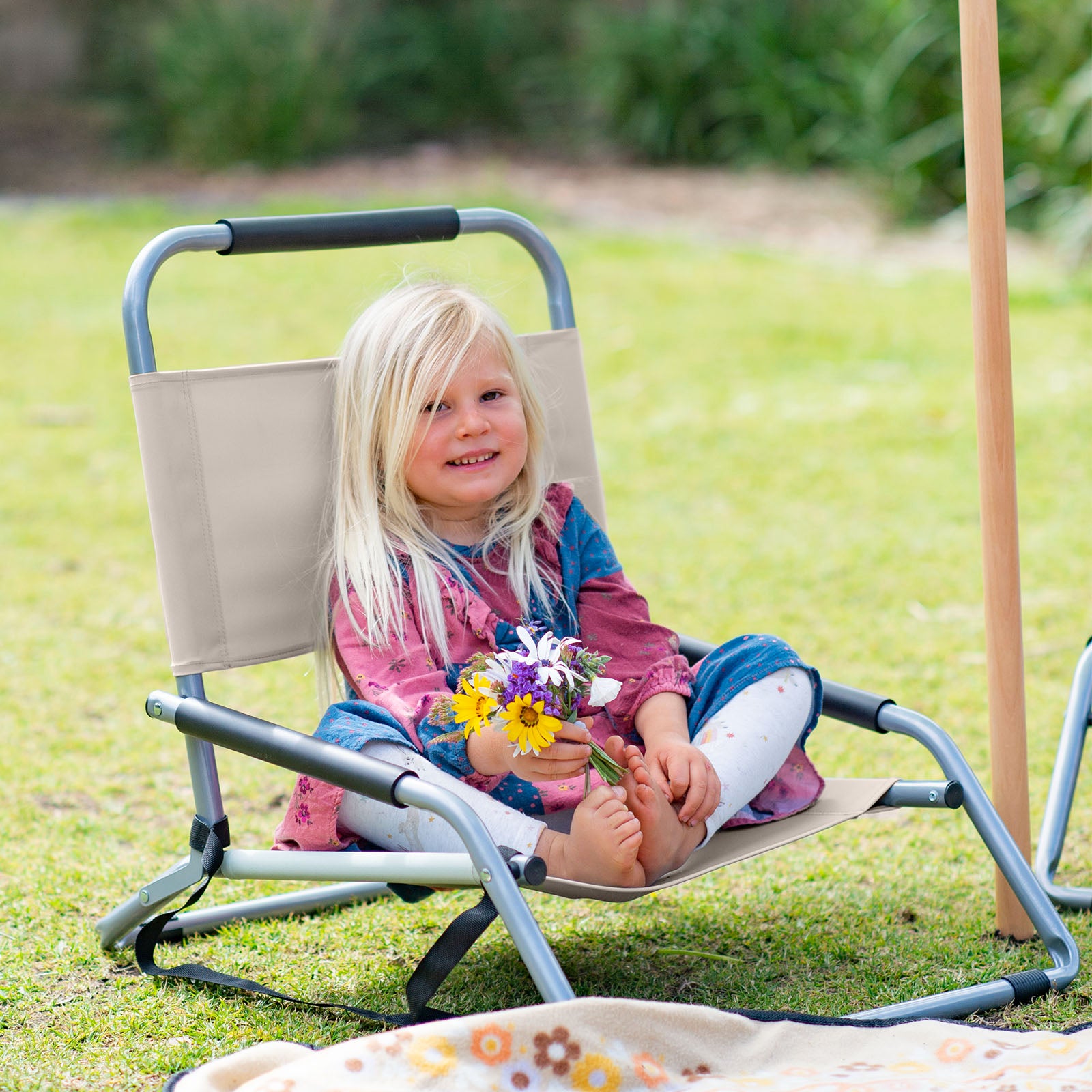 Havana Outdoors Beach Chair 2 Pack Folding Portable Summer Camping Outdoors - Natural V160-10003086