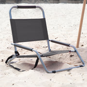 Havana Outdoors Beach Chair 2 Pack Folding Portable Summer Camping Outdoors - Black V160-10003087