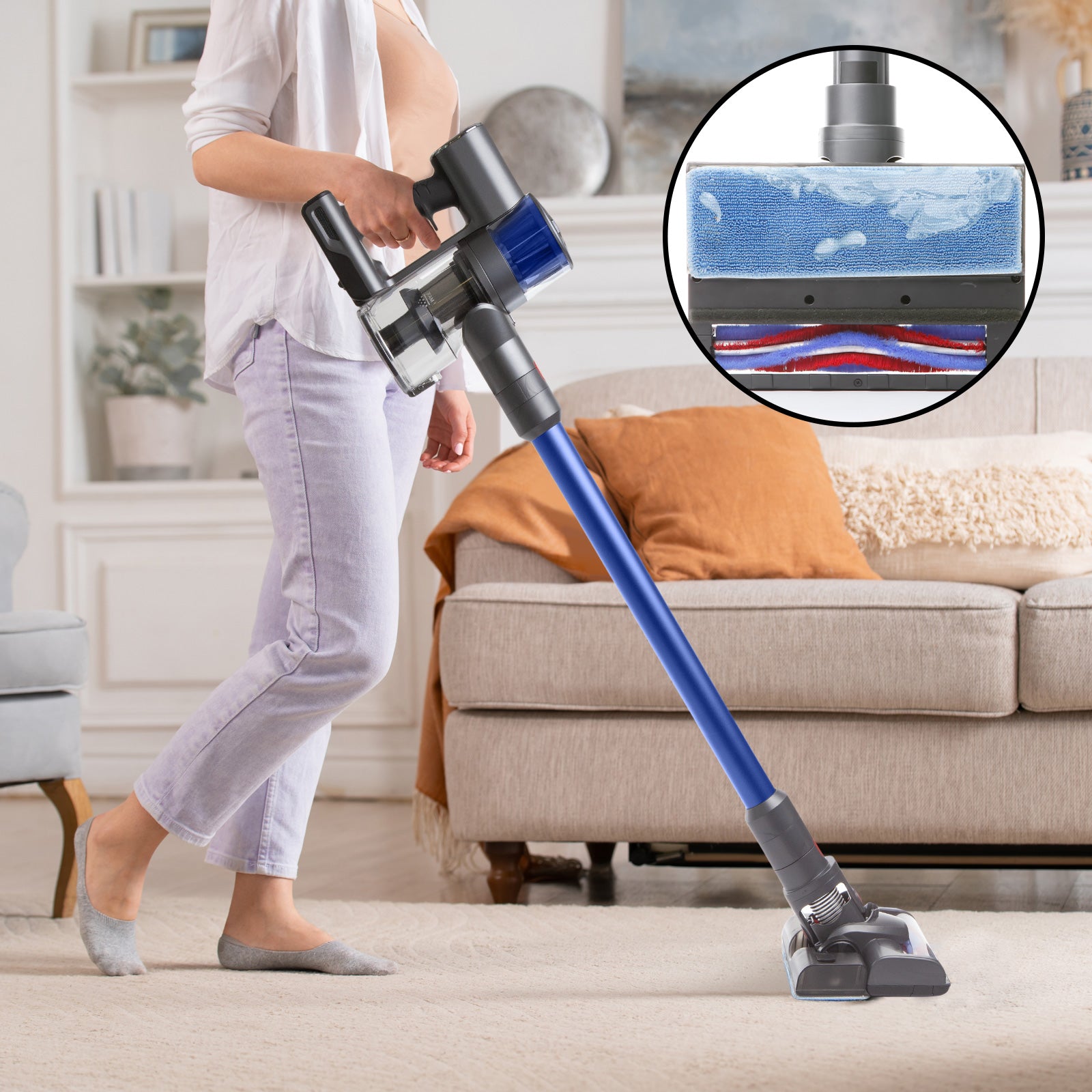 MyGenie H20 PRO Wet Mop 2-IN-1 Cordless Stick Vacuum Cleaner Handheld Recharge - Blue V160-10003142