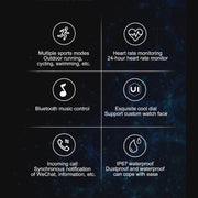 FitSmart Multi Function Smartwatch Wireless Touch Screen All In One - Black Gold V160-10003403