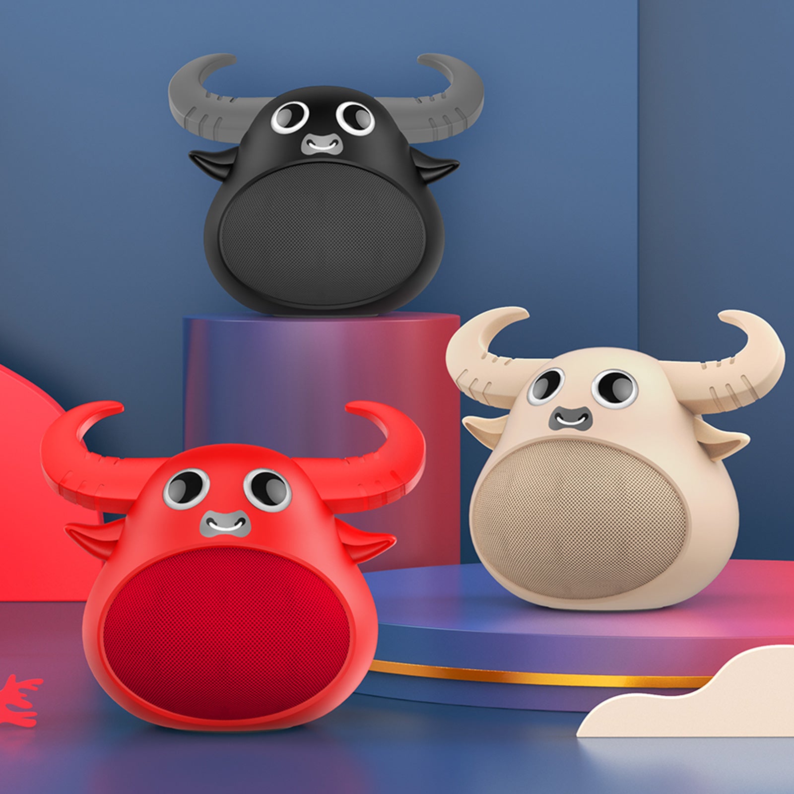 Fitsmart Bluetooth Animal Face Speaker Portable Wireless Stereo Sound - Khaki V160-10003447