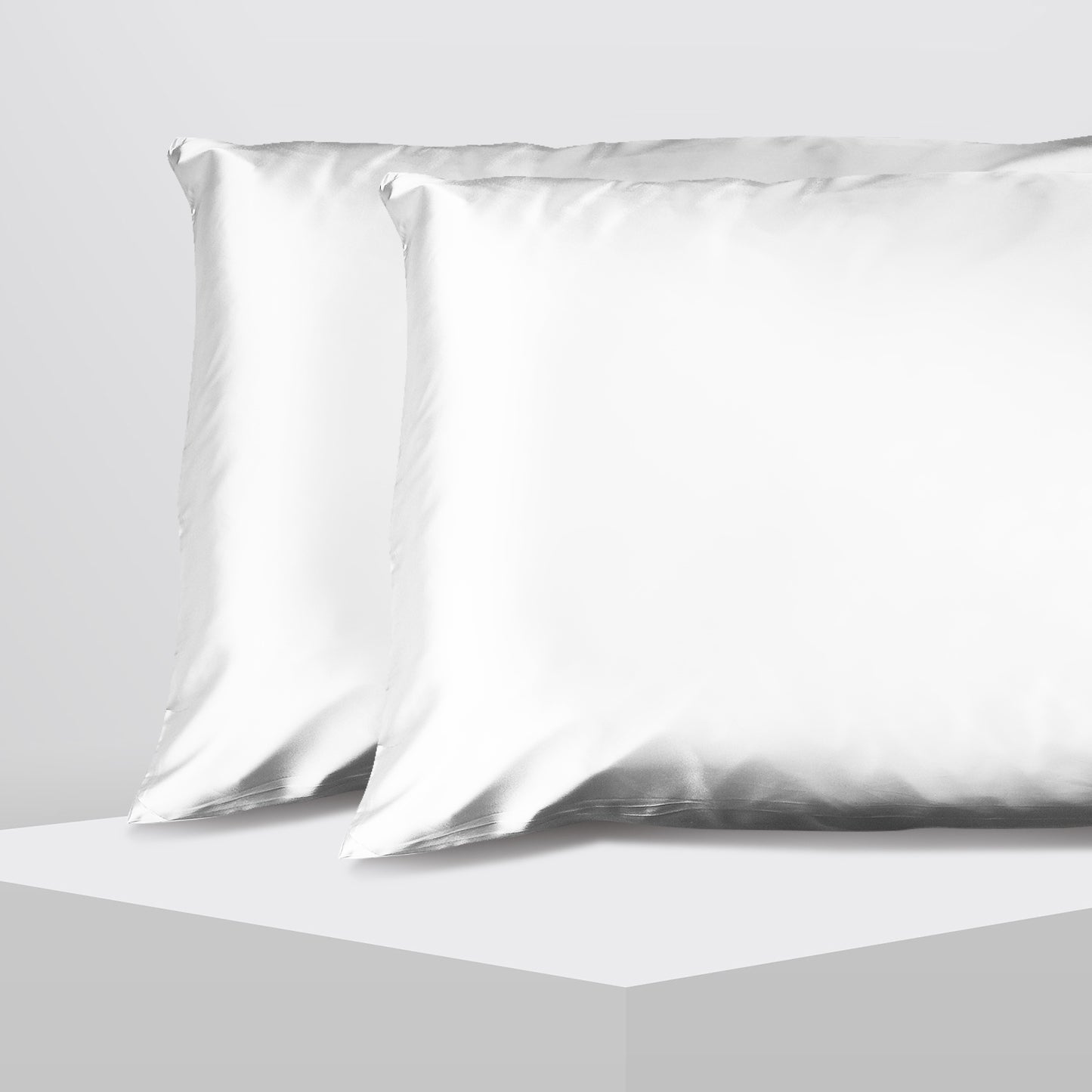 Casa Decor Luxury Satin Pillowcase Twin Pack Size With Gift Box Luxury - White V160-10003452
