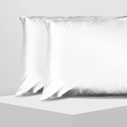 Casa Decor Luxury Satin Pillowcase Twin Pack Size With Gift Box Luxury - White V160-10003452