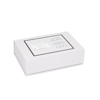Casa Decor Luxury Satin Pillowcase Twin Pack Size With Gift Box Luxury - White V160-10003452