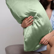 Casa Decor Luxury Satin Pillowcase Twin Pack Size With Gift Box Luxury - Sage Green V160-10003454