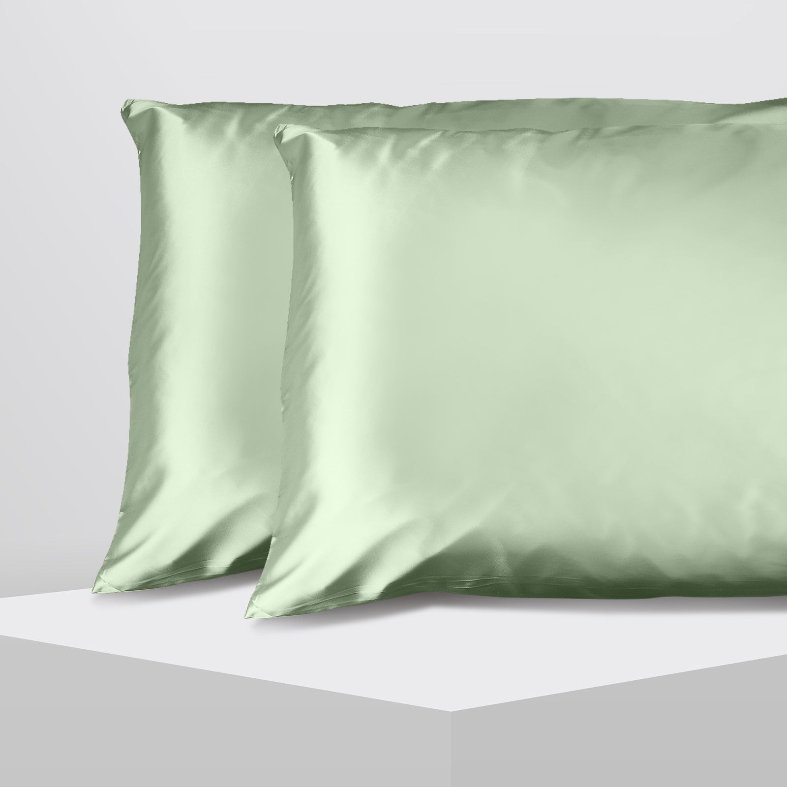 Casa Decor Luxury Satin Pillowcase Twin Pack Size With Gift Box Luxury - Sage Green V160-10003454