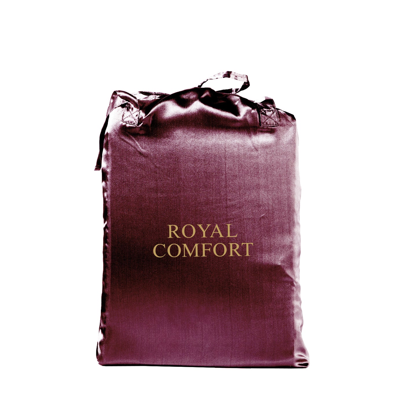 Royal Comfort Satin Sheet Set 3 Piece Fitted Sheet Pillowcase Soft - King - Malaga Wine V160-10003468
