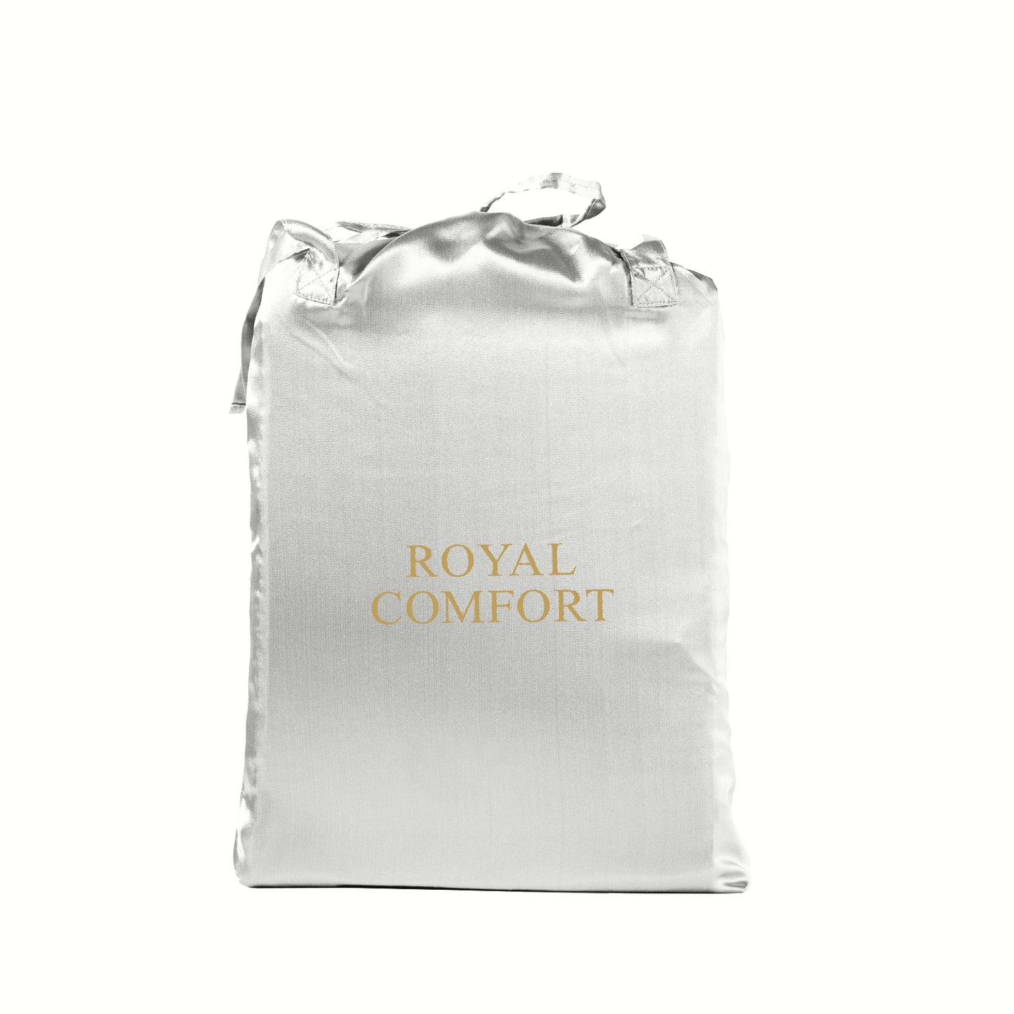 Royal Comfort Satin Sheet Set 3 Piece Fitted Sheet Pillowcase Soft - King - Silver V160-10003469