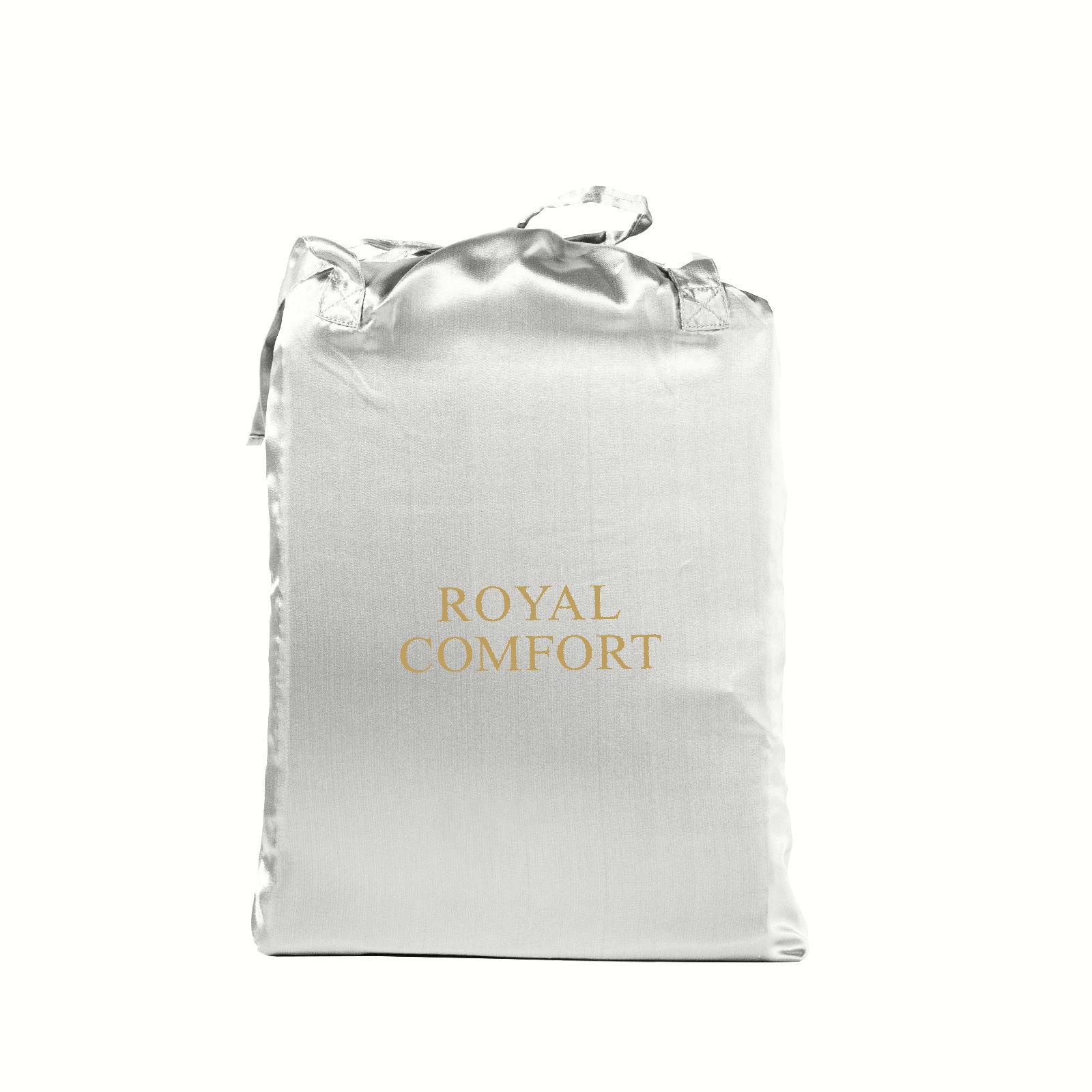 Royal Comfort Satin Sheet Set 3 Piece Fitted Sheet Pillowcase Soft - King - Silver V160-10003469