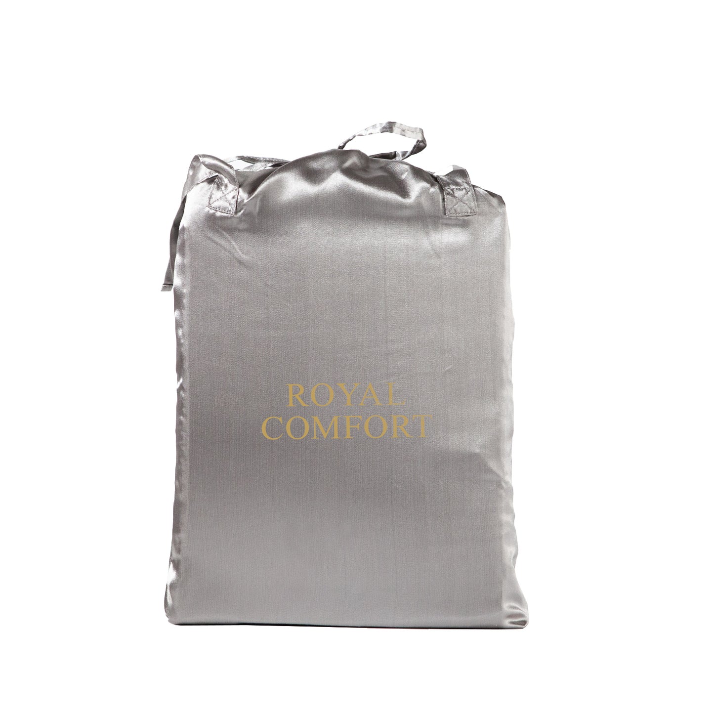 Royal Comfort Satin Sheet Set 3 Piece Fitted Sheet Pillowcase Soft - King - Charcoal V160-10003470