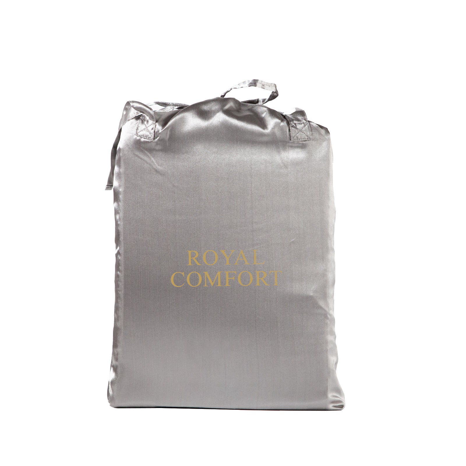 Royal Comfort Satin Sheet Set 3 Piece Fitted Sheet Pillowcase Soft - King - Charcoal V160-10003470