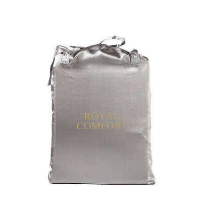 Royal Comfort Satin Sheet Set 3 Piece Fitted Sheet Pillowcase Soft - King - Charcoal V160-10003470