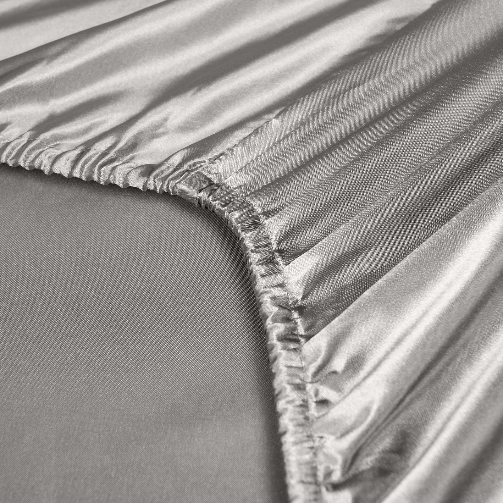 Royal Comfort Satin Sheet Set 3 Piece Fitted Sheet Pillowcase Soft - King - Charcoal V160-10003470