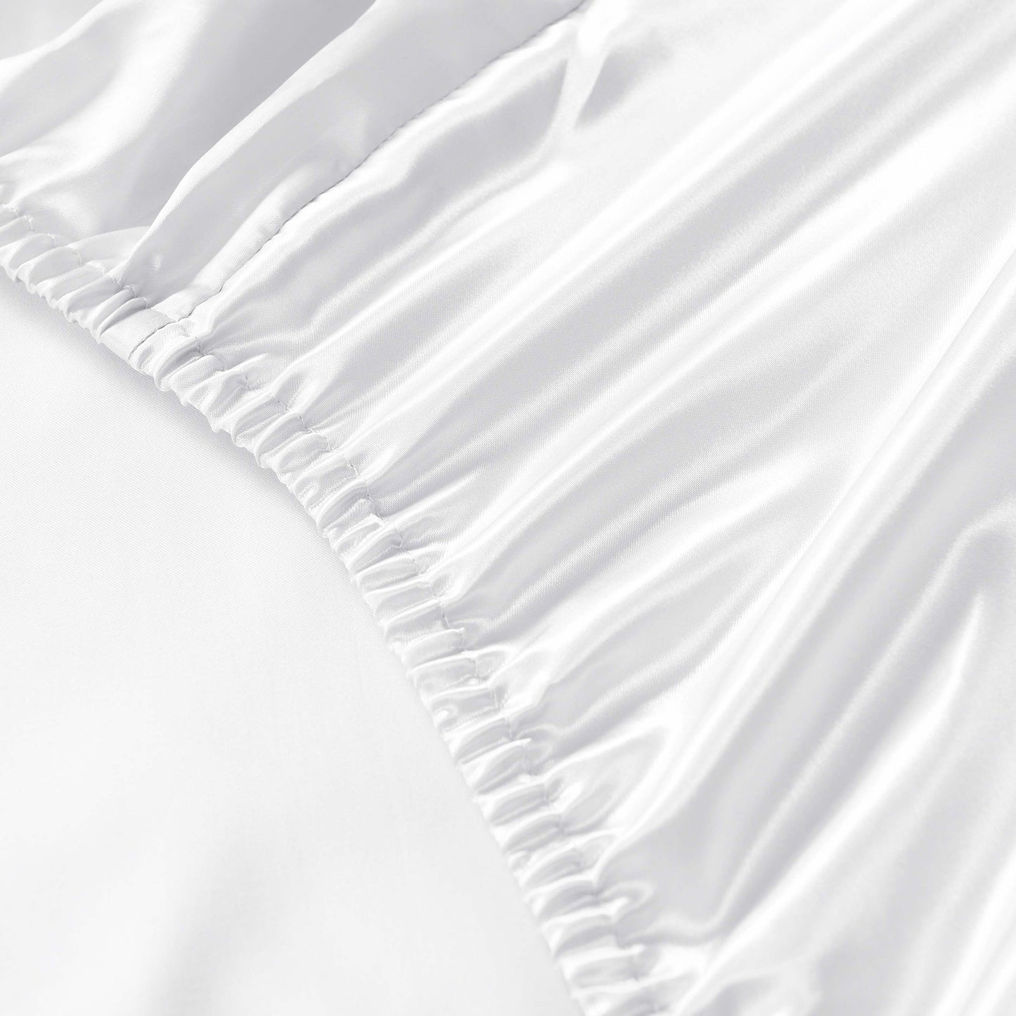 Royal Comfort Satin Sheet Set 4 Piece Fitted Flat Sheet Pillowcases - King - White V160-10003478