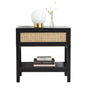 Casa Decor Tulum Rattan Bedside Table Drawers Table Nightstand Cabinet Black V160-10003614