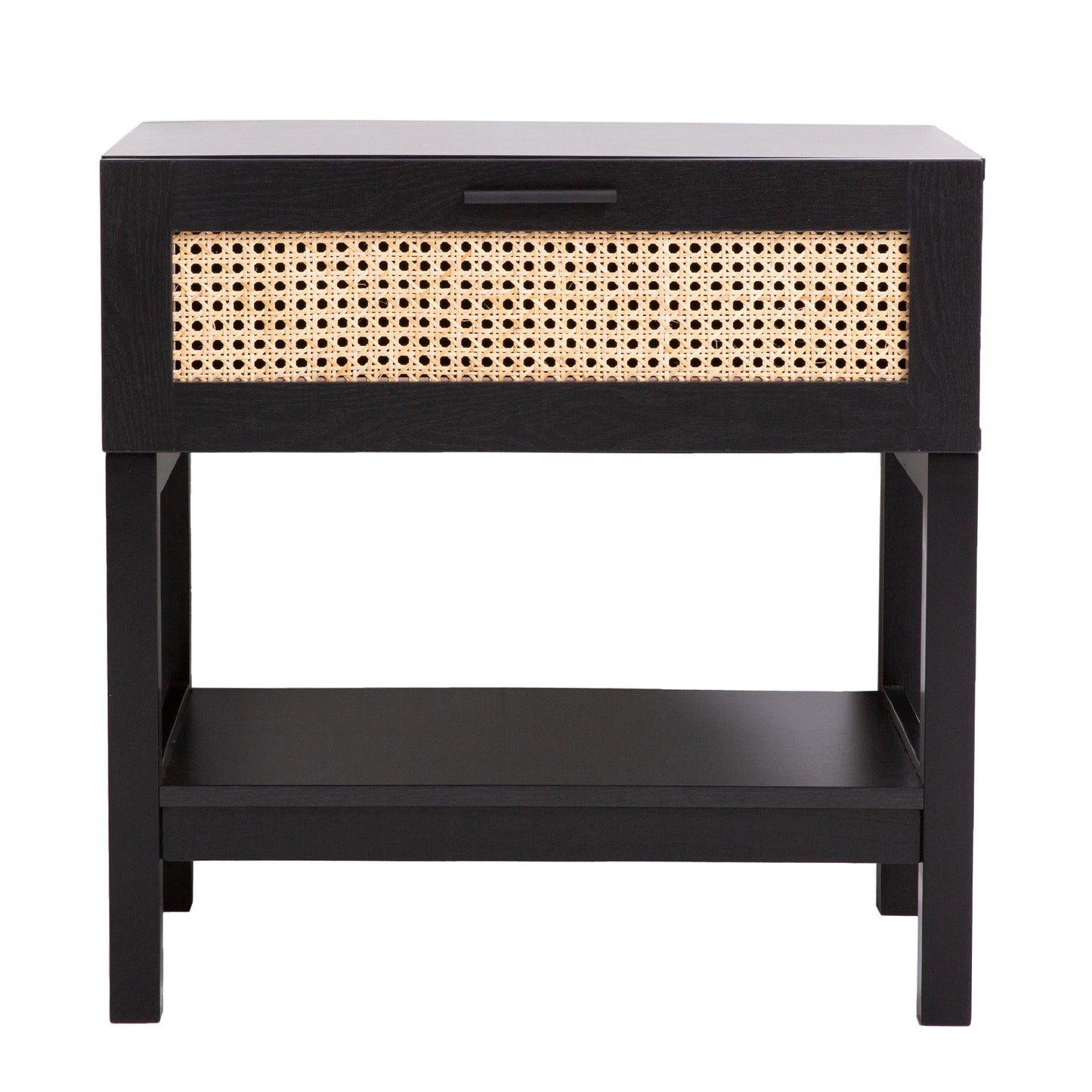 Casa Decor Tulum Rattan Bedside Table Drawers Table Nightstand Cabinet Black V160-10003614