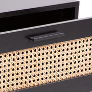 Casa Decor Tulum Rattan Bedside Table Drawers Table Nightstand Cabinet Black V160-10003614