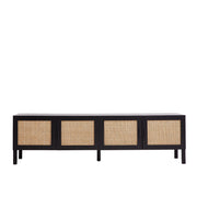 Casa Decor Tulum Rattan Entertainment Unit TV Stand Cabinet Storage Black V160-10003617