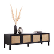 Casa Decor Tulum Rattan Entertainment Unit TV Stand Cabinet Storage Black V160-10003617