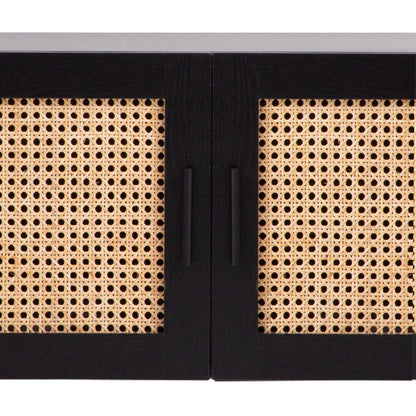 Casa Decor Tulum Rattan Entertainment Unit TV Stand Cabinet Storage Black V160-10003617