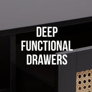 Casa Decor Tulum Rattan Coffee Table Storage Drawer Furniture Wooden Black V160-10003618