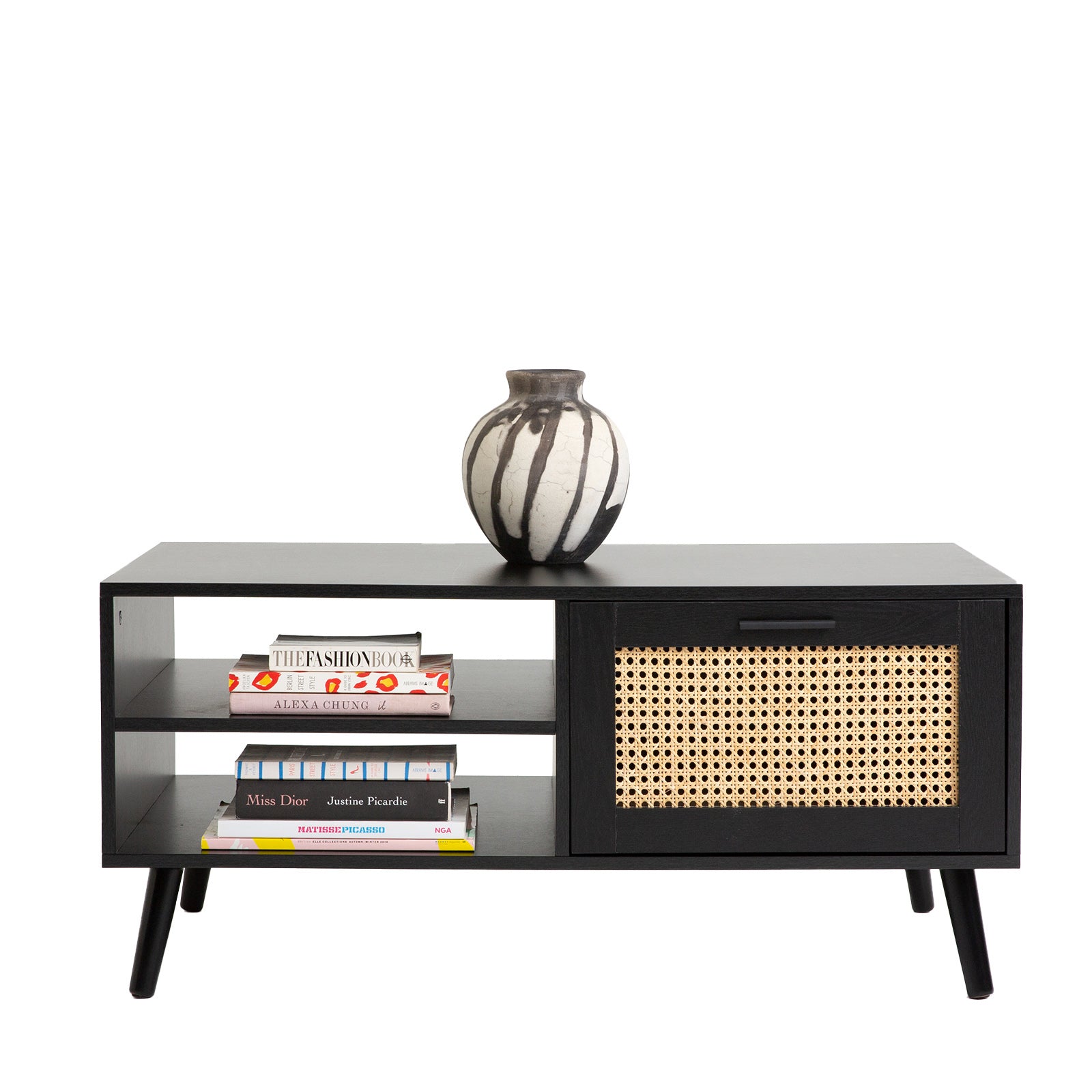 Casa Decor Tulum Rattan Coffee Table Storage Drawer Furniture Wooden Black V160-10003618