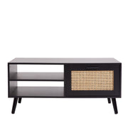 Casa Decor Tulum Rattan Coffee Table Storage Drawer Furniture Wooden Black V160-10003618